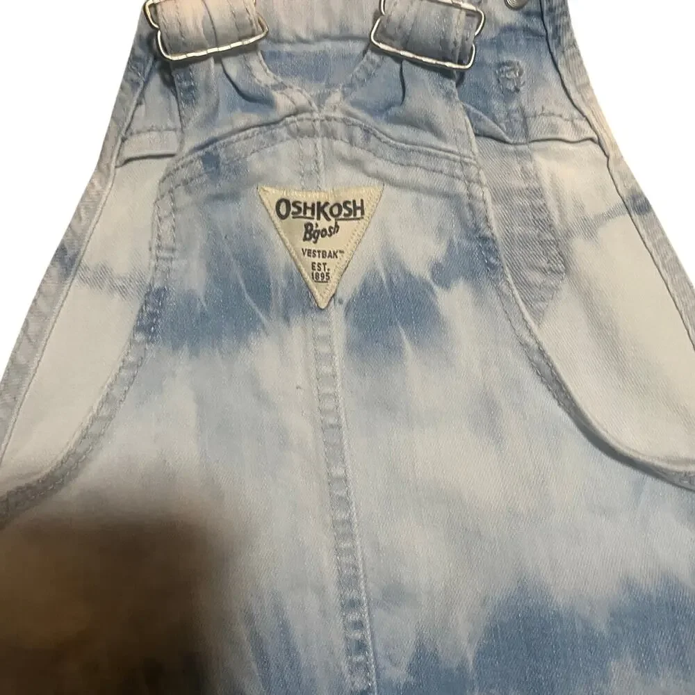 OshKosh B'gosh light blue white wash denim overall‎ jean skirt SIZE 4T